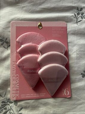 Dewbeauty Pink Cosmetic Powder Puffs - Set of 6